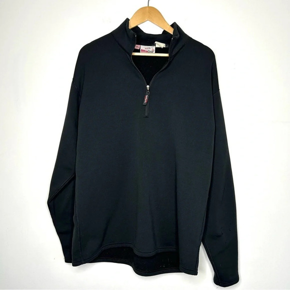 Obermeyer Men's XL UltraGear 1/4 Zip Sweater Black Stretch Outdoor Midweight - Picture 1 of 7